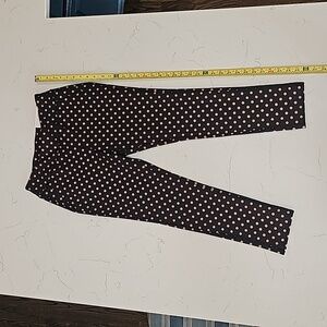 Soft Surroundings Holiday Dress Pants Black Copper Color Polka Dots